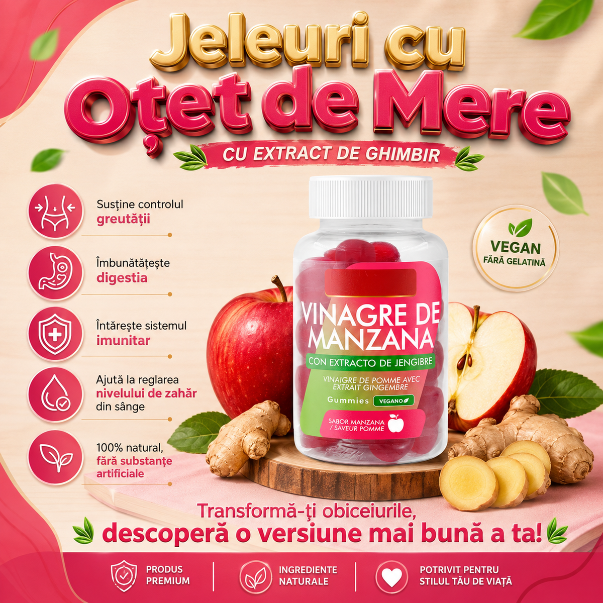 Jeleuri cu oțet de mere
